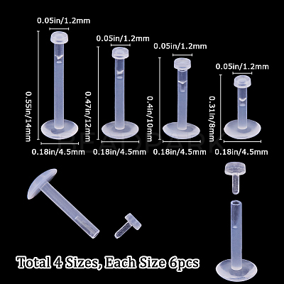 4 Styles Acrylic Threaded Flatback Earrings EJEW-SP0001-05-1