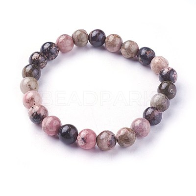 Natural Rhodonite Beads Stretch Bracelets BJEW-F380-01-B16-1