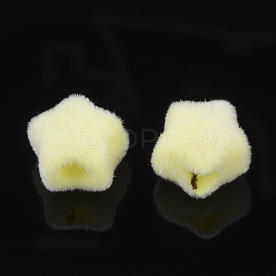 Flocky Acrylic Beads OACR-T005-26-1