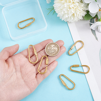 6Pcs Brass Screw Clasps KK-UN0004-76-1