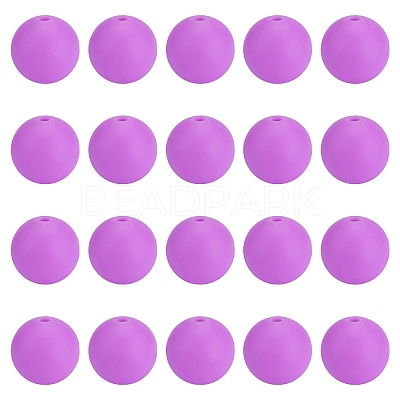 20Pcs Round Silicone Focal Beads SIL-SZ0003-20A-1
