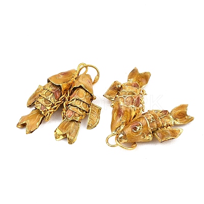 Brass Cloisonne Pendants KK-P251-A01-G-01-1