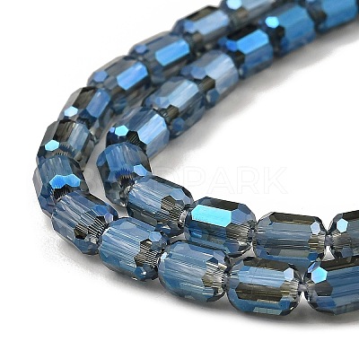 Electroplate Transparent Glass Beads Strands GLAA-C029-02A-01-1