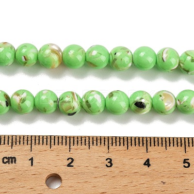 Assembled Synthetic Stone and Trochus Shell Beads Strands G-B128-08B-07-1