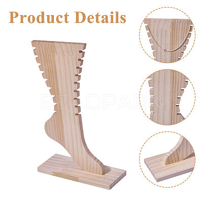Wooden Anklets Display Stands ODIS-WH0025-224B-1