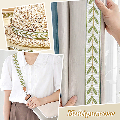12M Polyester Jacquard Leaf Ribbon OCOR-OC0001-46D-1