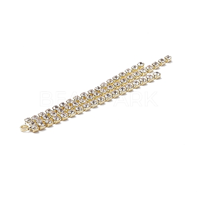 3 Rows Brass Crystal Rhinestone Cup Chain Big Pendants KK-A167-04KCG-1