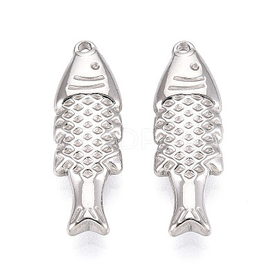 304 Stainless Steel Fish Pendants STAS-T069-10P-1