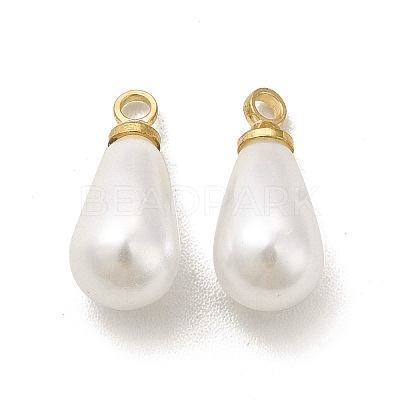 Plastic Imitation Pearl Charms KK-H442-01G-1