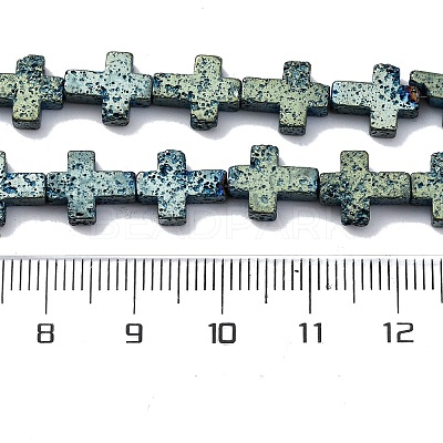 Electroplated Natural Lava Rock Beads Strands G-A256-A01-01E-1