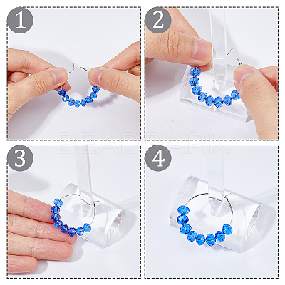 16Pcs 16 Colors Faceted Glass Beaded Wine Glass Charms AJEW-AB00065-1