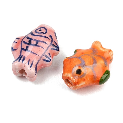 Handmade Fish Porcelain Beads X-PORC-S446-M-1