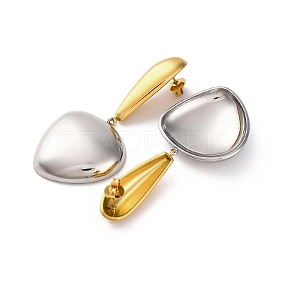 304 Stainless Steel Dangle Stud Earrings EJEW-K296-02GP-01-1