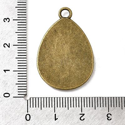 Flat Teardrop Alloy Pendant Cabochon Settings PALLOY-N0088-01AB-NF-1