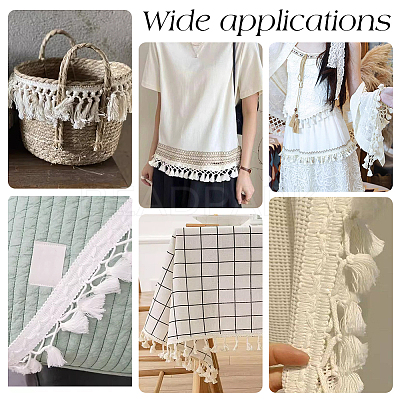 Cotton Fringe Lace Trim Ribbon OCOR-WH0105-008C-1