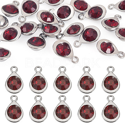 20Pcs Faceted Glass Charms RGLA-TADJ0001-01A-1