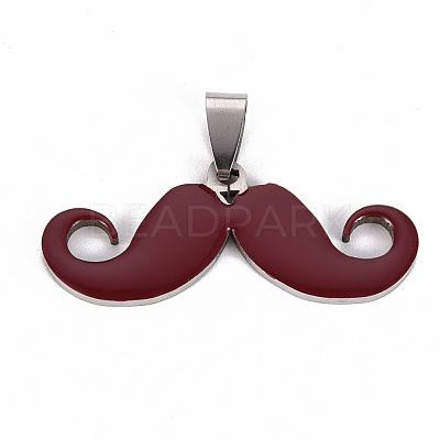 201 Stainless Steel Enamel Pendants STAS-S110-075F-1