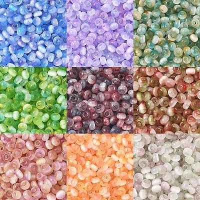 50G Imitation Cat Eye Glass Seed Beads SEED-YW0003-15A-1