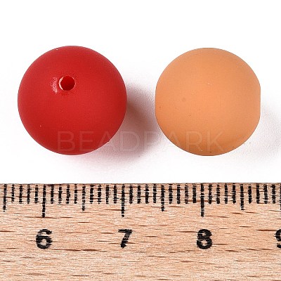 Rubberized Style Imitated Silicone Acrylic Beads MACR-T048-01A-01-1