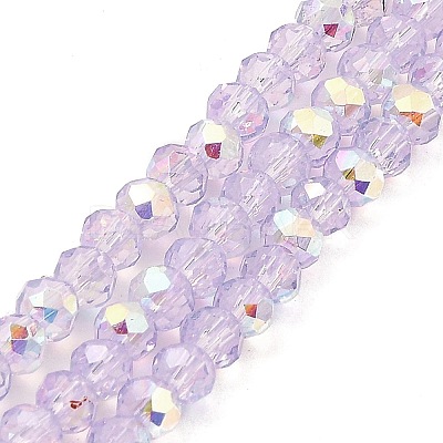Baking Paint Transparent Glass Beads Strands DGLA-A034-J4mm-B07-1