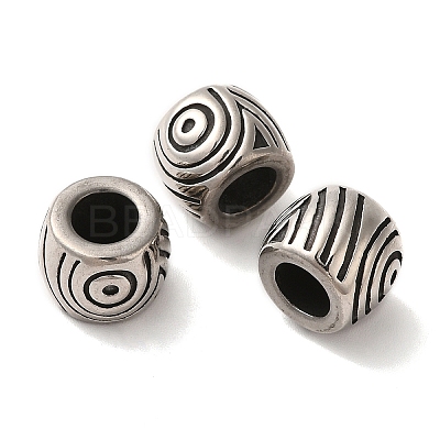 304 Stainless Steel European Beads Hand Polished STAS-A080-35AS-1