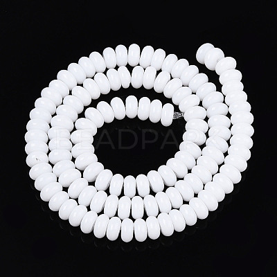 Opaque Spray Painted Glass Beads GLAA-ZX008-4mm-18G-1