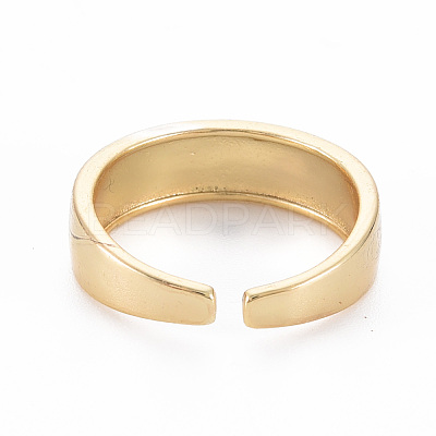 Real 16K Gold Plated Brass Enamel Cuff Rings RJEW-N037-001-NF-1
