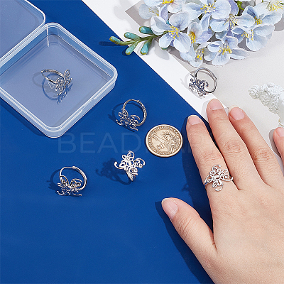 6Pcs Adjustable Brass Ring Components FIND-PH0038-31B-1