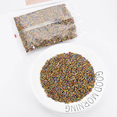Opaque Colours Two Tone Seed Glass Bugle Beads SEED-T006-02A-06-1