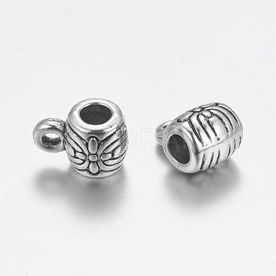 Tibetan Silver Barrel Hangers X-AB698-1