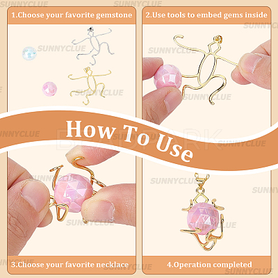 4Pcs 2 Colors Brass Pendants Cabochon Settings FIND-SC0017-24B-1