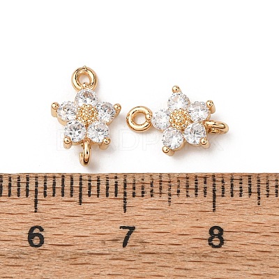 Brass Pave Cubic Zirconia Connector Charms ZIRC-L105-01G-1