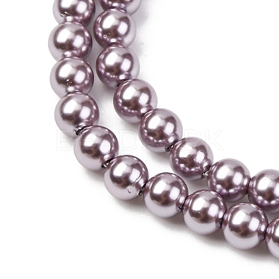 Electroplated Shell Pearl Beads Strands BSHE-G041-4mm-02-1