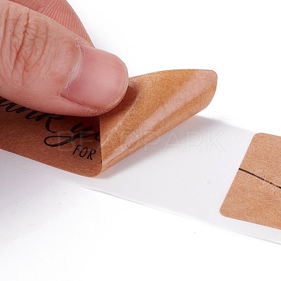 Rectangle Thank You Theme Paper Stickers DIY-B041-33A-1