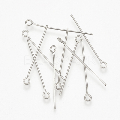 Tarnish Resistant 304 Stainless Steel Eye Pin STAS-S076-74-50mm-1