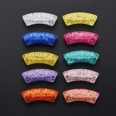 Transparent Crackle Acrylic Beads CACR-S009-001A-NM-1