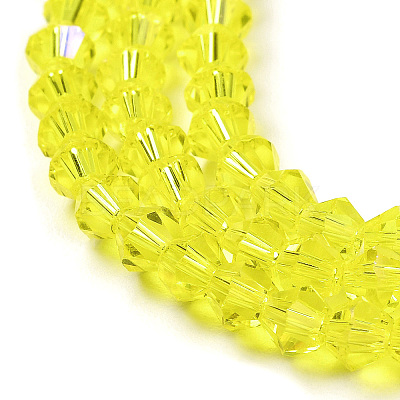 Transparent Electroplate Glass Beads Strands GLAA-F029-4mm-D21-1