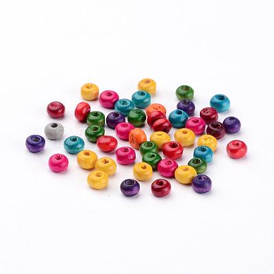 Lead Free Rondelle Natural Wood Beads X-YTB026-1