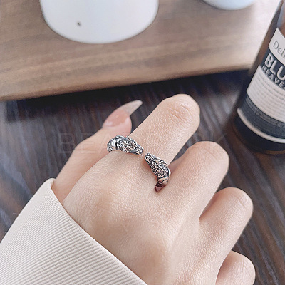 Dragon 925 Sterling Silver Adjustable Cuff Rings FS-WGB89B1-01-1