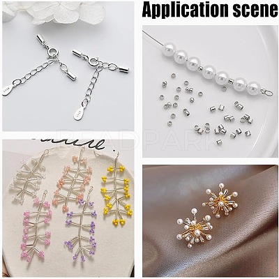100Pccs 4 Styles 925 Sterling Silver Tube Beads STER-AR0001-06-1