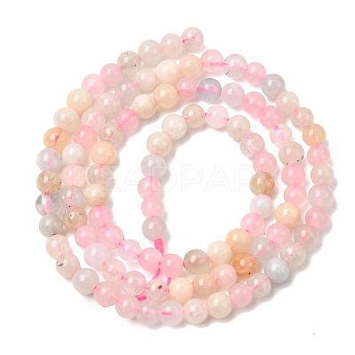 Natural Morganite Round Bead Strands G-I159-4mm-1