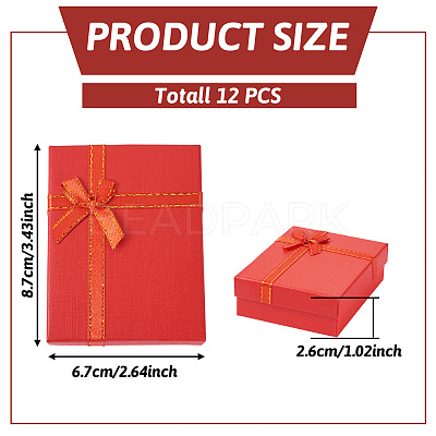 Rectangle Paper Jewelry Set Storage Boxes with Bowknot X1-CON-TAC0014-04D-1