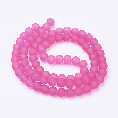 Baking Paint Transparent Glass Bead Strands X-GLAA-S031-10mm-35-1