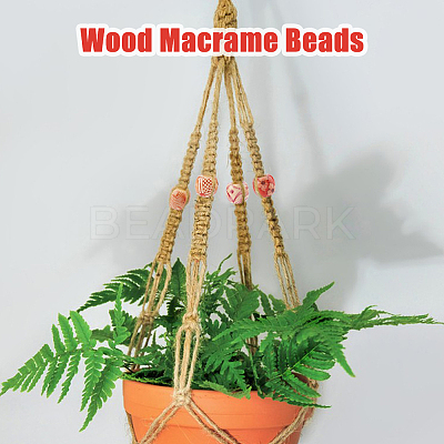 450Pcs 4 Styles Dyed Natural Maple Wood Beads WOOD-DC0001-14-1