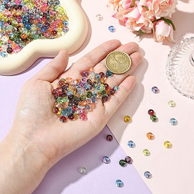 10G Electroplate Transparent Colours Rainbow Glass Seed Beads SEED-YW0003-04A-1