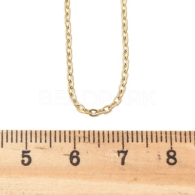 PVD Vacuum Plating 304 Stainless Steel Cable Chain Necklace STAS-T040-PJ205-40-1