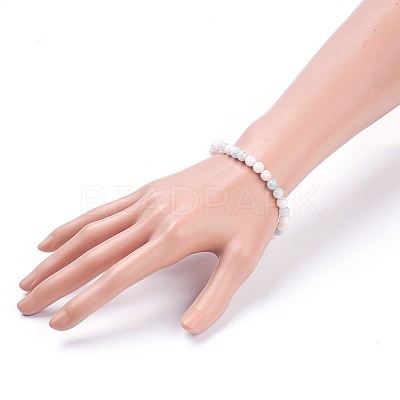 Natural Morganite Stretch Bracelets BJEW-JB03738-04-1