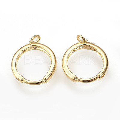 Brass Huggie Hoop Earring Findings KK-R058-143G-1