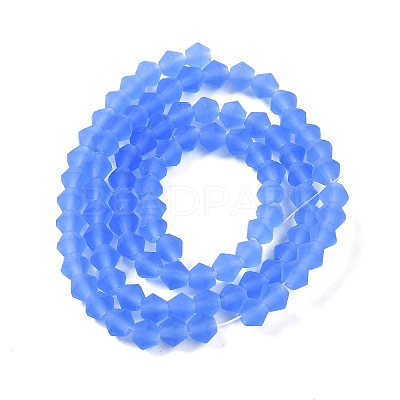 Imitate Austrian Crystal Frosted Glass Beads Strands GLAA-F029-TM4mm-B07-1