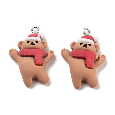 Christmas Theme Opaque Resin Pendants RESI-N039-101-1